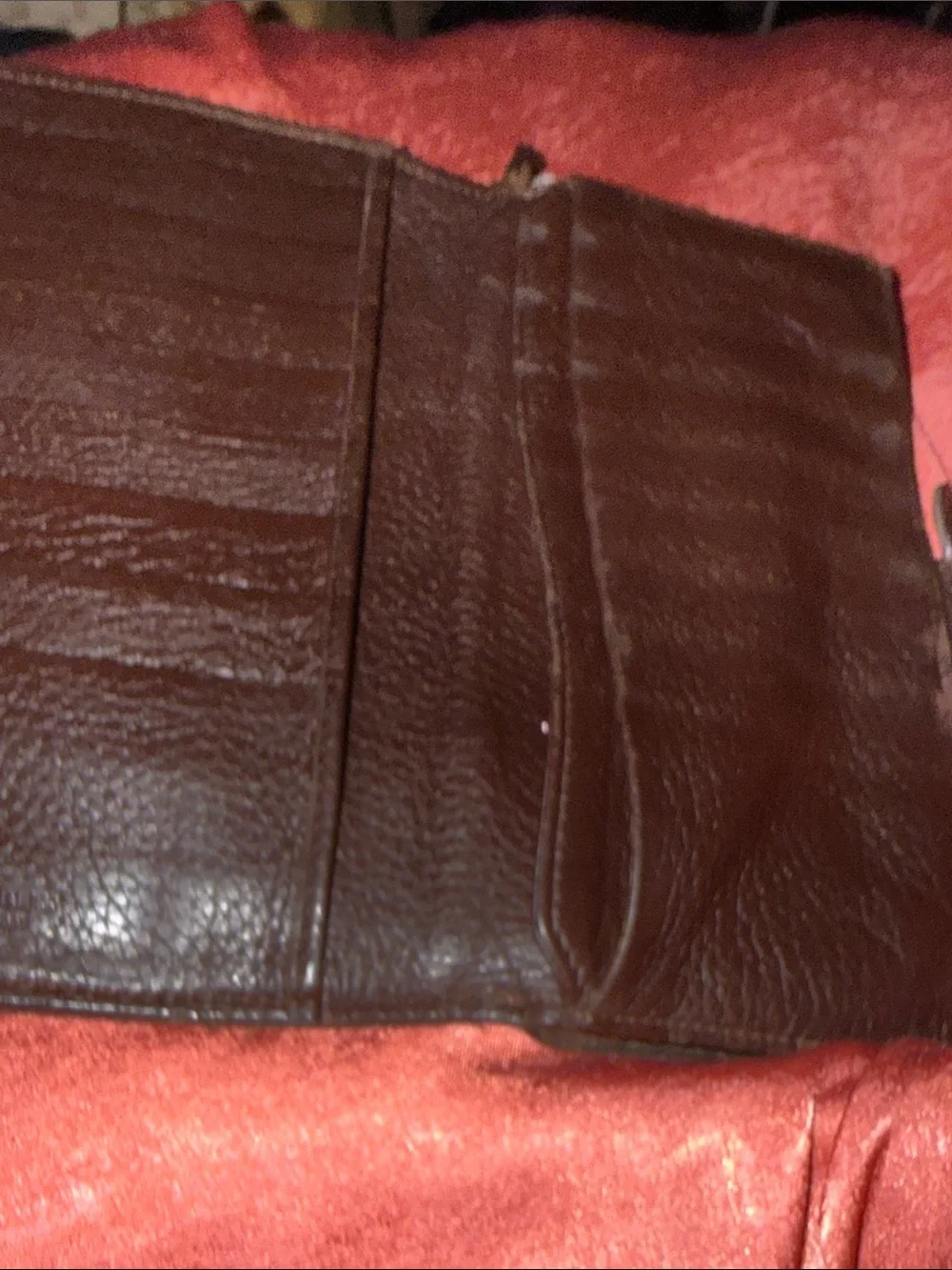 Bottega Veneta Brown Leather Snap Agenda Wallet with Zigzag Stitch